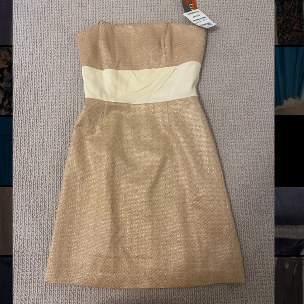 Gold and Cream Mini Dress Size 4